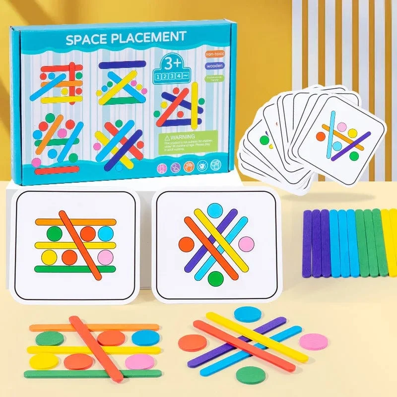 Montessori-Spielzeug für Kinder, Regenbogen-Stab-Puzzle, sensorisches logisches Denken, Herausforderung, Tischspiele, Kinder, frühes pädagogisches Holzspielzeug