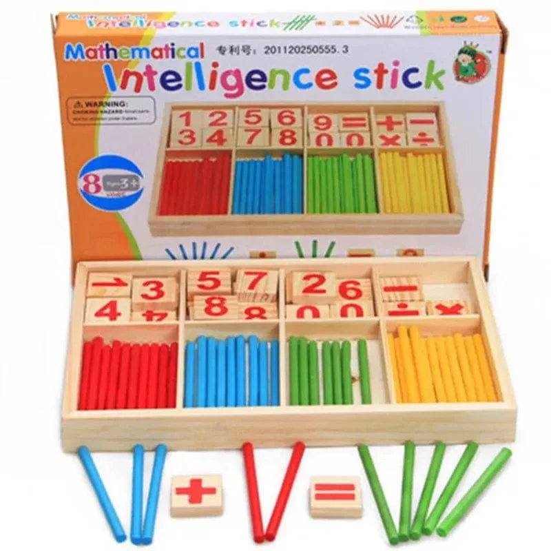 Kinder mathematik lehrmittel, zählen stäbchen, arithmetik lernen box, holz pädagogisches spielzeug, Montessori bildung