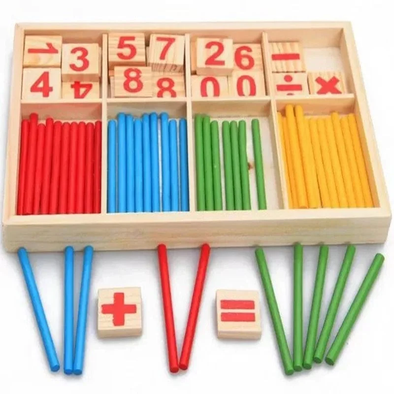Kinder mathematik lehrmittel, zählen stäbchen, arithmetik lernen box, holz pädagogisches spielzeug, Montessori bildung