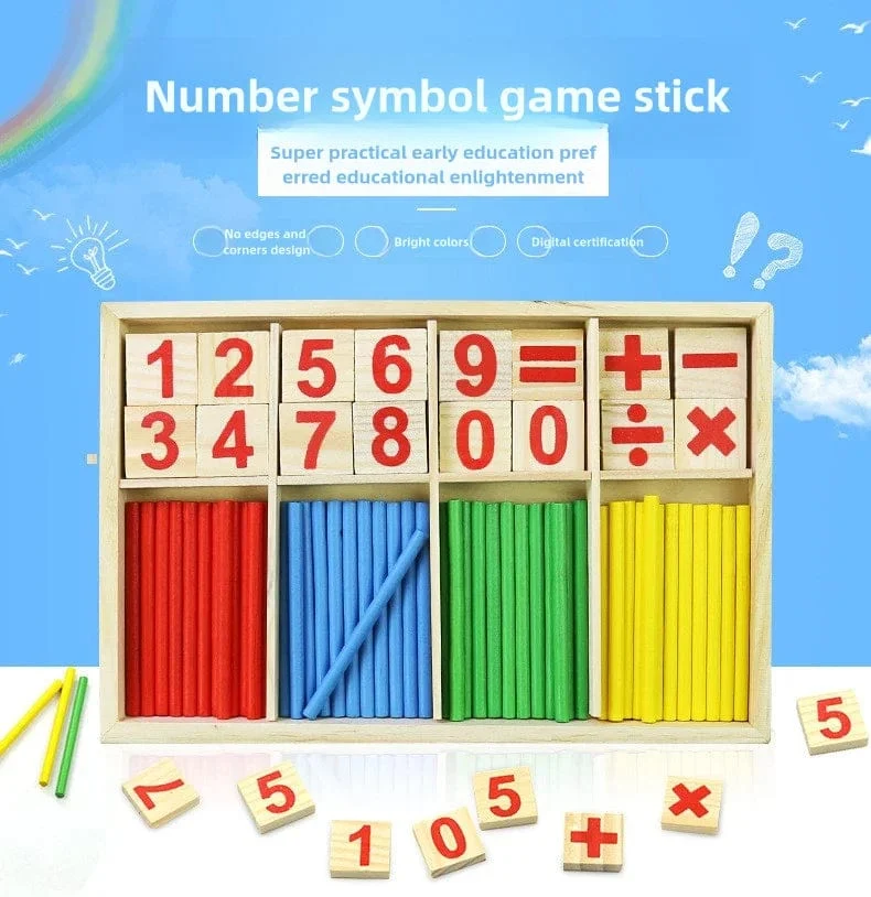 Kinder mathematik lehrmittel, zählen stäbchen, arithmetik lernen box, holz pädagogisches spielzeug, Montessori bildung