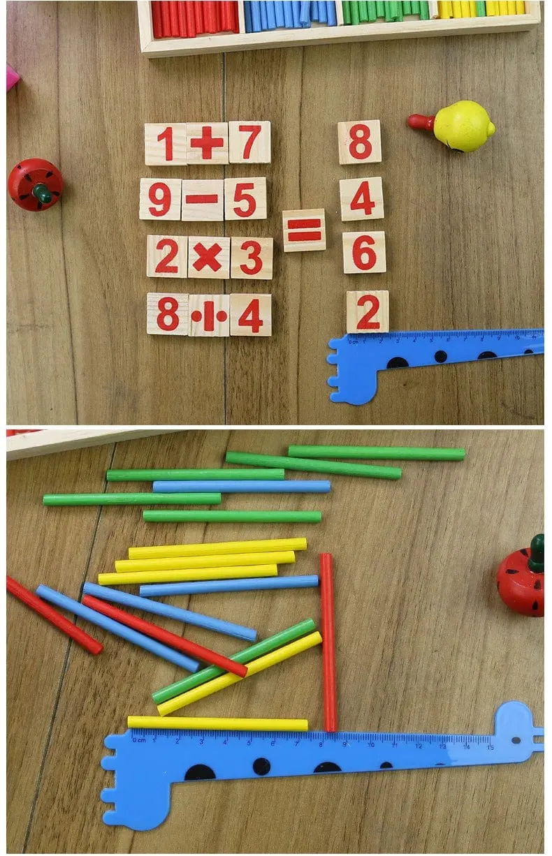 Kinder mathematik lehrmittel, zählen stäbchen, arithmetik lernen box, holz pädagogisches spielzeug, Montessori bildung