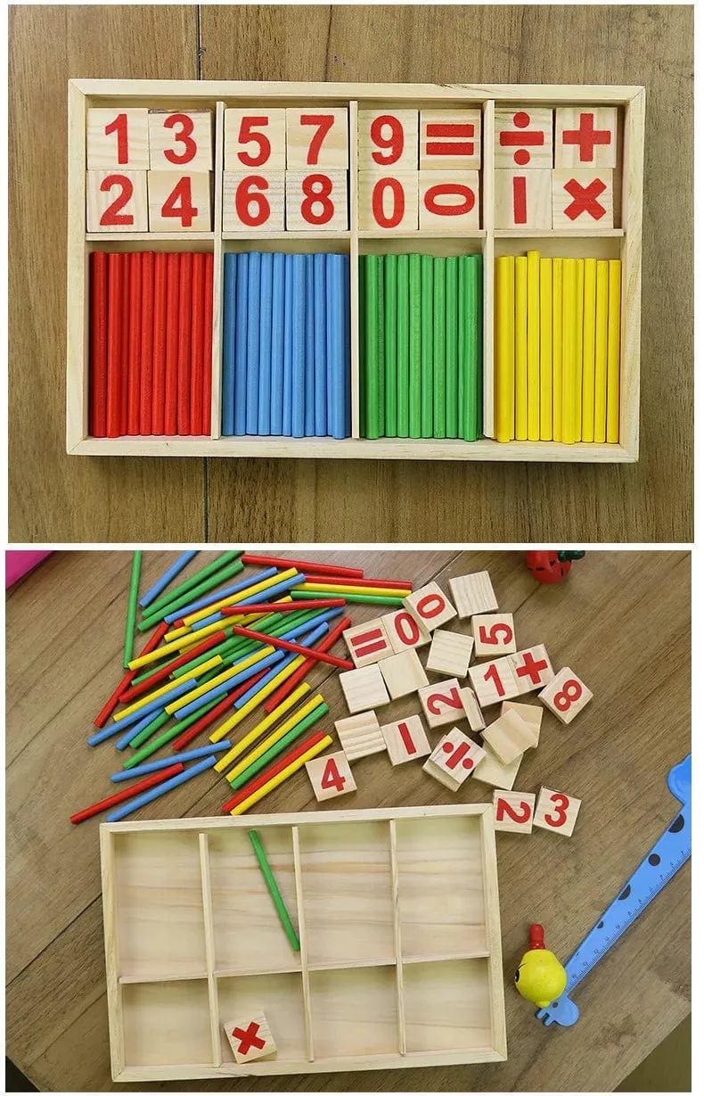 Kinder mathematik lehrmittel, zählen stäbchen, arithmetik lernen box, holz pädagogisches spielzeug, Montessori bildung