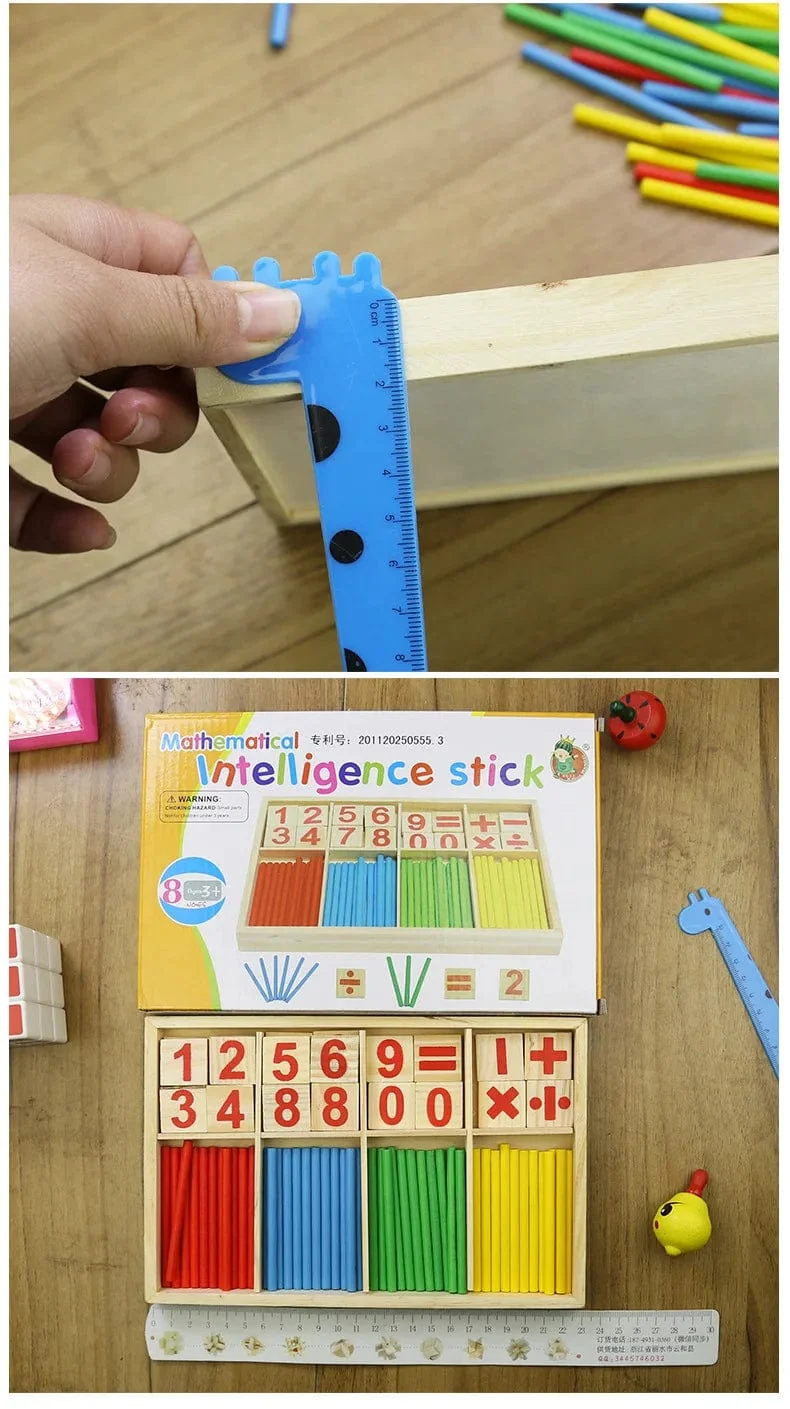 Kinder mathematik lehrmittel, zählen stäbchen, arithmetik lernen box, holz pädagogisches spielzeug, Montessori bildung