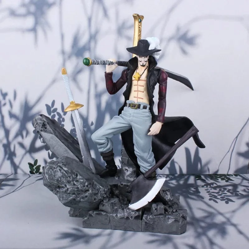 17CM ONE PIECE Anime Figuren Dracule Mihawk Top Decisive Battle Actionfigur PVC Modell Spielzeug Sammlung Ornamente Puppe Fans Geschenk