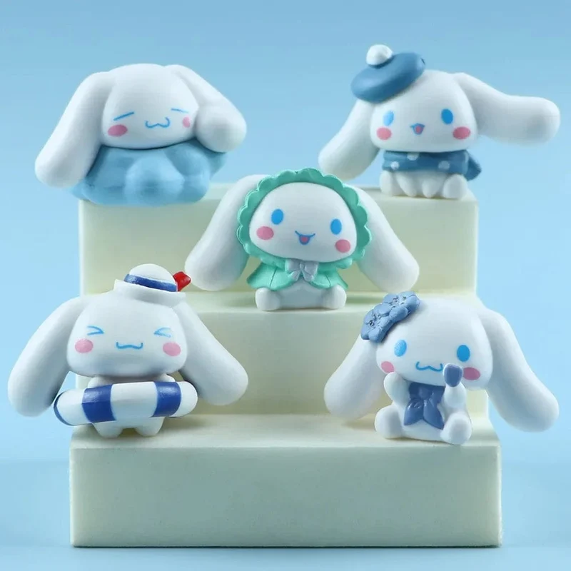 5 stücke Sanrio Cinnamoroll Spielzeug Action Anime Figuren Cinnamoroll Set Cartoon Kawaii Tabletop Dekoration Zimmer Ornament Kinder Geschenke