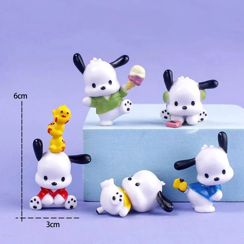 5 stücke Sanrio Cinnamoroll Spielzeug Action Anime Figuren Cinnamoroll Set Cartoon Kawaii Tabletop Dekoration Zimmer Ornament Kinder Geschenke
