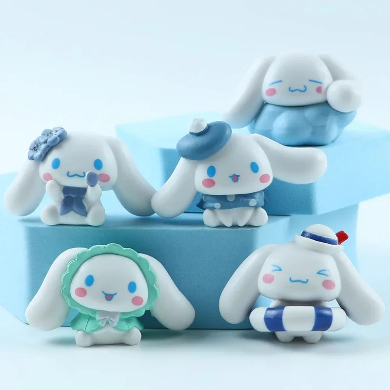 5 stücke Sanrio Cinnamoroll Spielzeug Action Anime Figuren Cinnamoroll Set Cartoon Kawaii Tabletop Dekoration Zimmer Ornament Kinder Geschenke