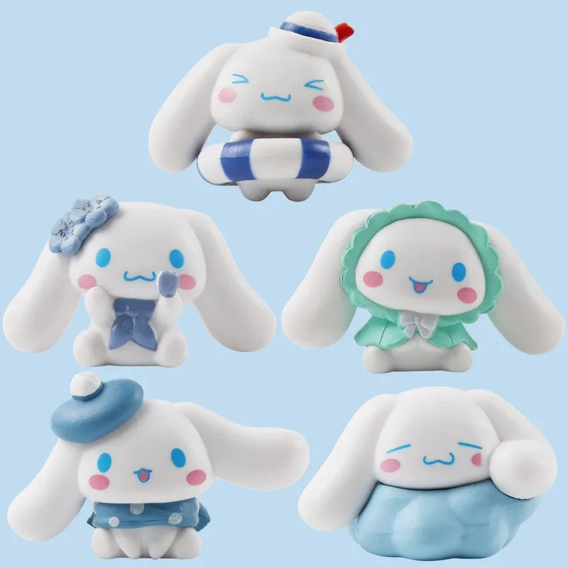 5 stücke Sanrio Cinnamoroll Spielzeug Action Anime Figuren Cinnamoroll Set Cartoon Kawaii Tabletop Dekoration Zimmer Ornament Kinder Geschenke