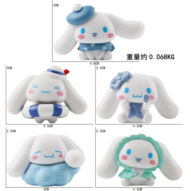 5 stücke Sanrio Cinnamoroll Spielzeug Action Anime Figuren Cinnamoroll Set Cartoon Kawaii Tabletop Dekoration Zimmer Ornament Kinder Geschenke