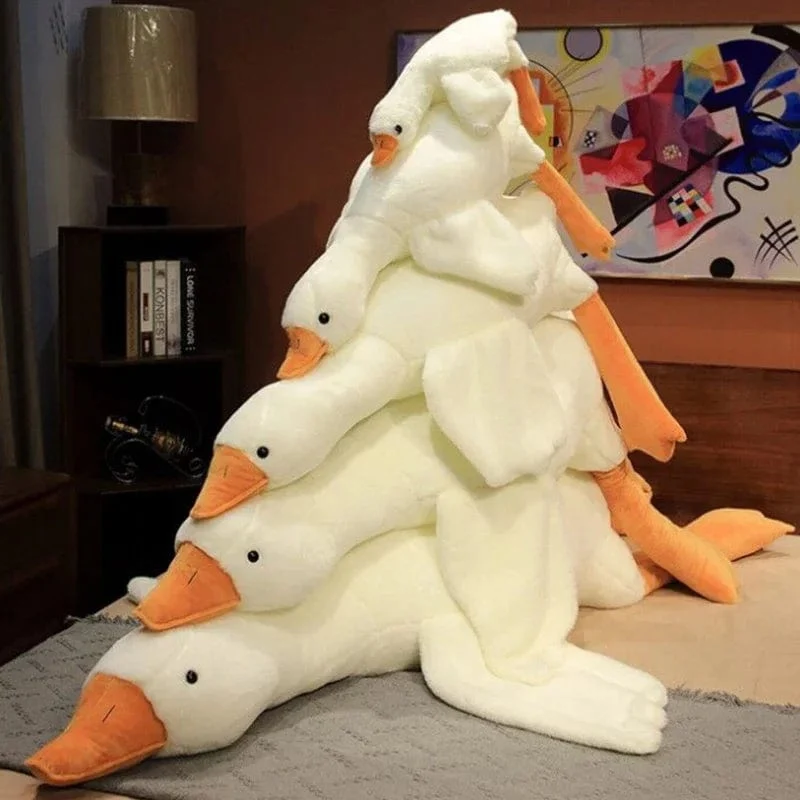 Plüschtier „Gaint White Goose“, superweiche Gans, Kuscheltiere, Kuschelkissen, gelbe Ente, Peluche, Geburtstagsgeschenke für Kinder