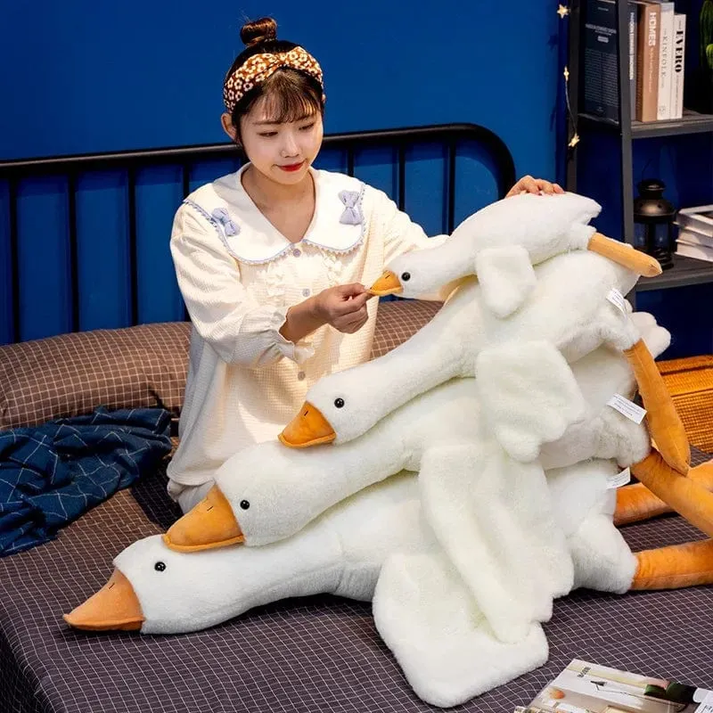 Plüschtier „Gaint White Goose“, superweiche Gans, Kuscheltiere, Kuschelkissen, gelbe Ente, Peluche, Geburtstagsgeschenke für Kinder