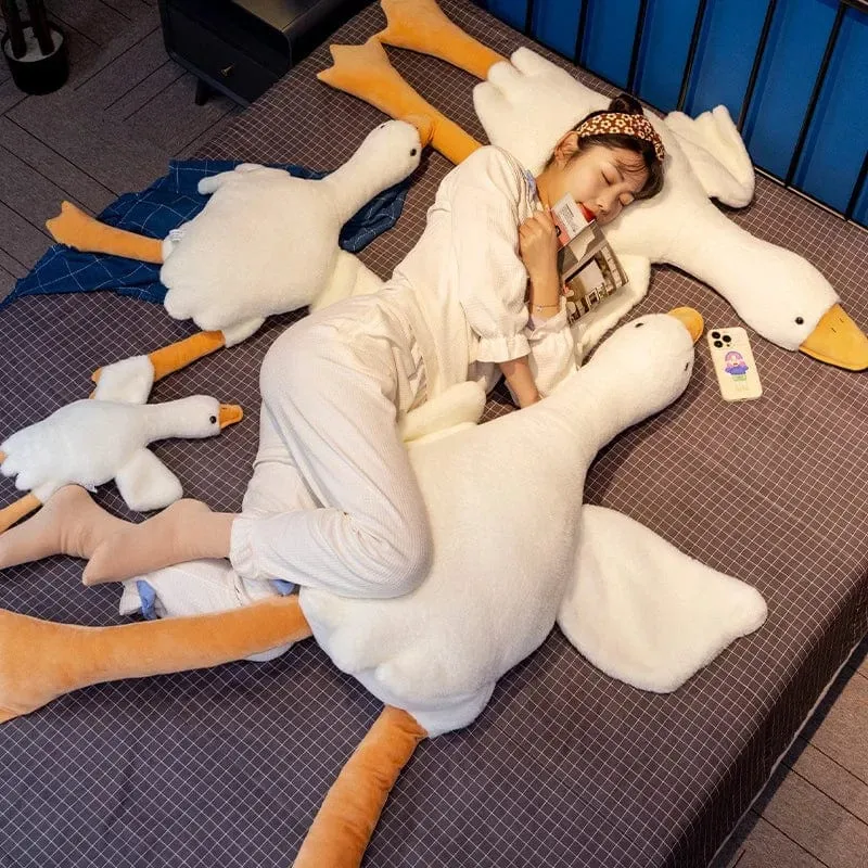 Plüschtier „Gaint White Goose“, superweiche Gans, Kuscheltiere, Kuschelkissen, gelbe Ente, Peluche, Geburtstagsgeschenke für Kinder
