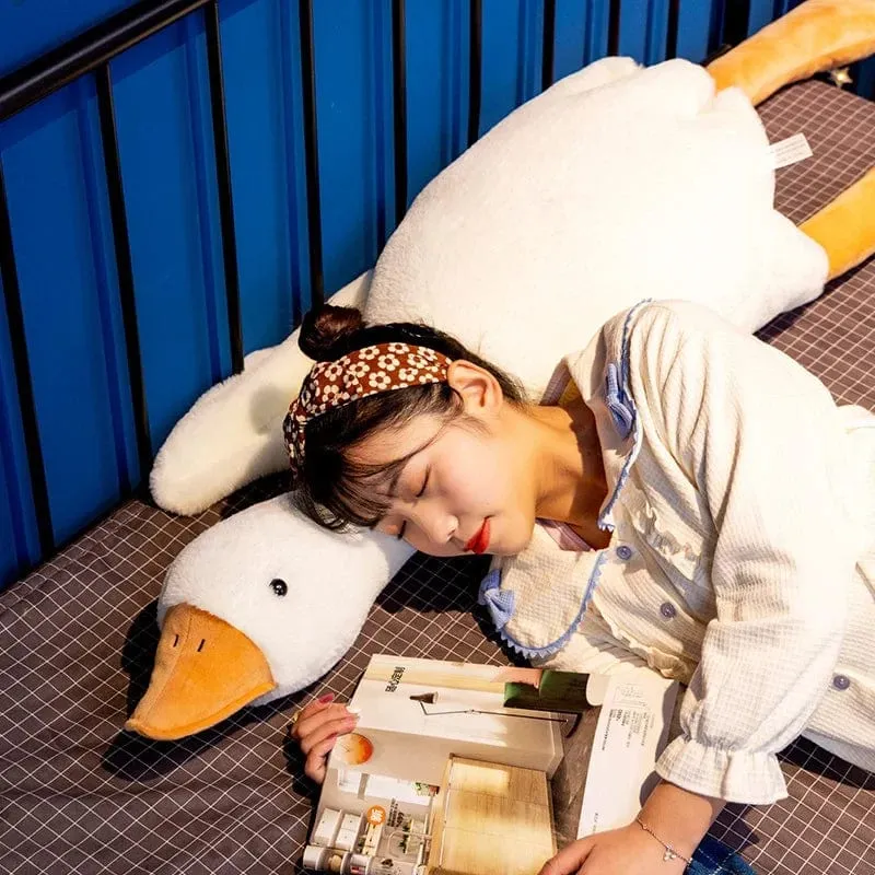Plüschtier „Gaint White Goose“, superweiche Gans, Kuscheltiere, Kuschelkissen, gelbe Ente, Peluche, Geburtstagsgeschenke für Kinder
