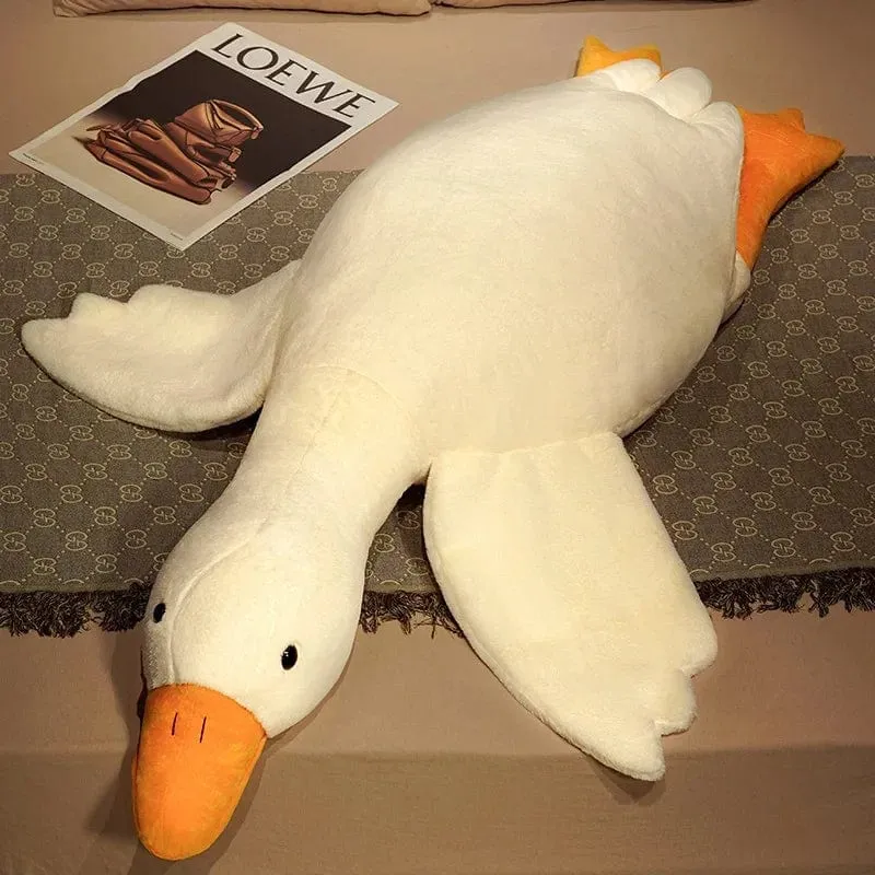 Plüschtier „Gaint White Goose“, superweiche Gans, Kuscheltiere, Kuschelkissen, gelbe Ente, Peluche, Geburtstagsgeschenke für Kinder