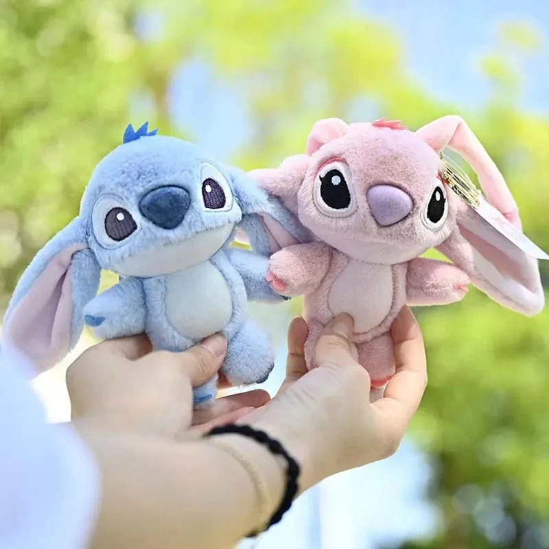 Disney Kawaii Stitch Plüsch-Schlüsselanhänger Spielzeug Schöne Lilo & Stitch Puppe Engel Plushies Niedliche Ausgestopfte Tasche Anhänger Mädchen Geburtstagsgeschenk