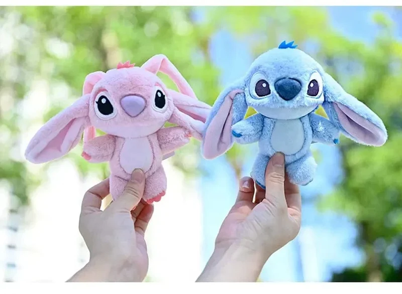 Disney Kawaii Stitch Plüsch-Schlüsselanhänger Spielzeug Schöne Lilo & Stitch Puppe Engel Plushies Niedliche Ausgestopfte Tasche Anhänger Mädchen Geburtstagsgeschenk