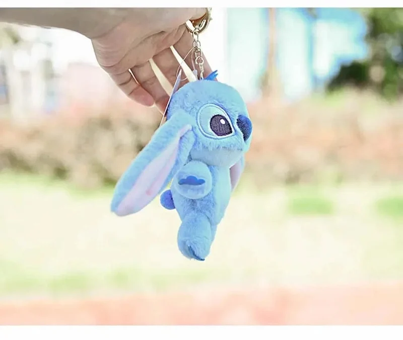 Disney Kawaii Stitch Plüsch-Schlüsselanhänger Spielzeug Schöne Lilo & Stitch Puppe Engel Plushies Niedliche Ausgestopfte Tasche Anhänger Mädchen Geburtstagsgeschenk