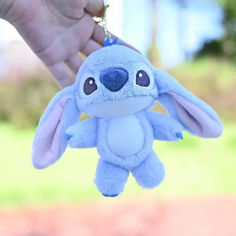 Disney Kawaii Stitch Plüsch-Schlüsselanhänger Spielzeug Schöne Lilo & Stitch Puppe Engel Plushies Niedliche Ausgestopfte Tasche Anhänger Mädchen Geburtstagsgeschenk