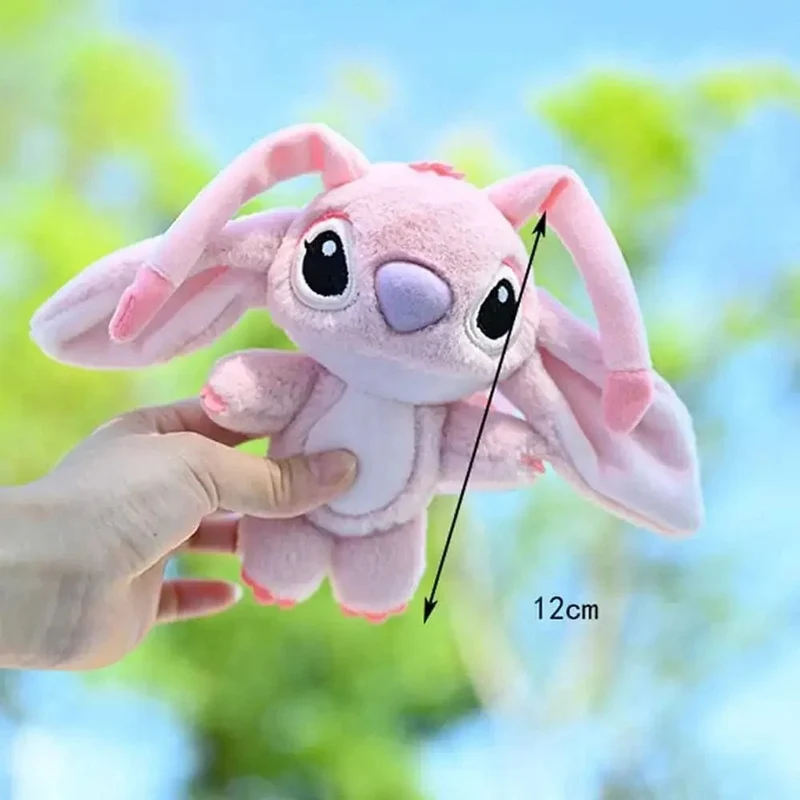Disney Kawaii Stitch Plüsch-Schlüsselanhänger Spielzeug Schöne Lilo & Stitch Puppe Engel Plushies Niedliche Ausgestopfte Tasche Anhänger Mädchen Geburtstagsgeschenk