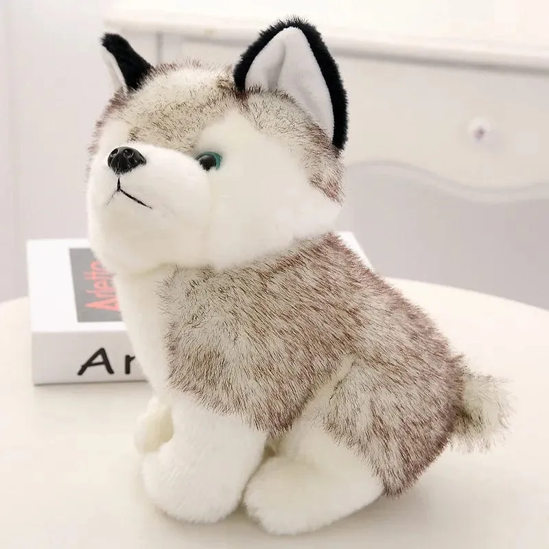 Süßes Husky-Plüschtier, weiche Stoffpuppe, Kawaii-Kinderspielzeug, Geburtstagsgeschenk für Mädchen, flauschige Tierpuppen, Größe 20 cm