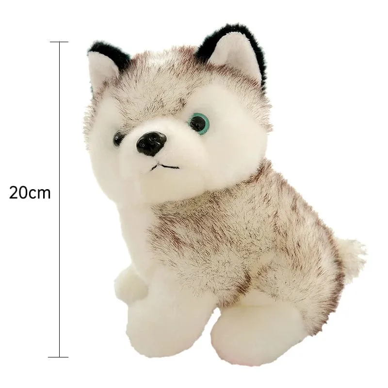 Süßes Husky-Plüschtier, weiche Stoffpuppe, Kawaii-Kinderspielzeug, Geburtstagsgeschenk für Mädchen, flauschige Tierpuppen, Größe 20 cm