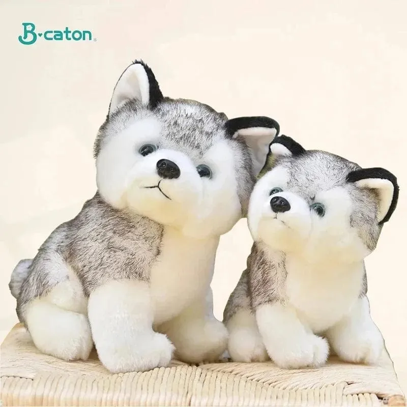 Süßes Husky-Plüschtier, weiche Stoffpuppe, Kawaii-Kinderspielzeug, Geburtstagsgeschenk für Mädchen, flauschige Tierpuppen, Größe 20 cm