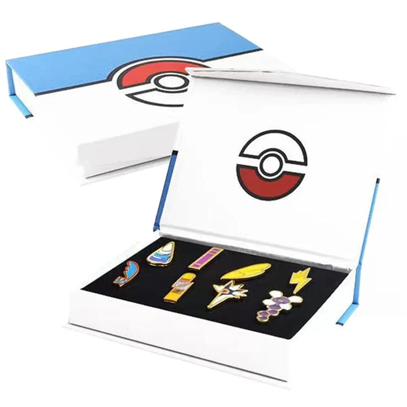 Pokemon Gym Abzeichen Kanto Johto Hoenn Sinnoh Unova Kalos Liga Region Pins Broschen Orange Islands Box Sammlung Tasche Monster