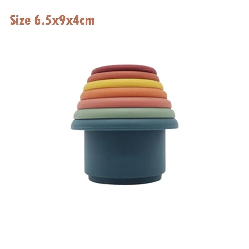 Baby Silikon Sanduhr Stapeln Tasse Montessori Pädagogisches Spielzeug Intelligenz Geschenk Spielzeug Stapeln Ring Turm Spielzeug Infant Bad Spielen