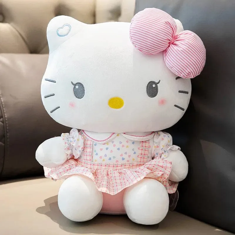 Sanrio Hello Kitty Anime Hello Kitty Stofftiere Plüschtier Weiches Kissen Geburtstagsgeschenke für Mädchen Kawaii Hello Kitty Plüschpuppen