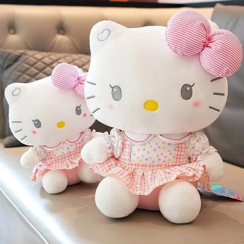 Sanrio Hello Kitty Anime Hello Kitty Stofftiere Plüschtier Weiches Kissen Geburtstagsgeschenke für Mädchen Kawaii Hello Kitty Plüschpuppen