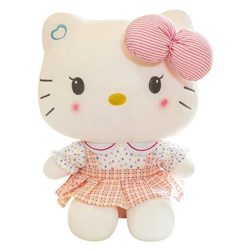 Sanrio Hello Kitty Anime Hello Kitty Stofftiere Plüschtier Weiches Kissen Geburtstagsgeschenke für Mädchen Kawaii Hello Kitty Plüschpuppen