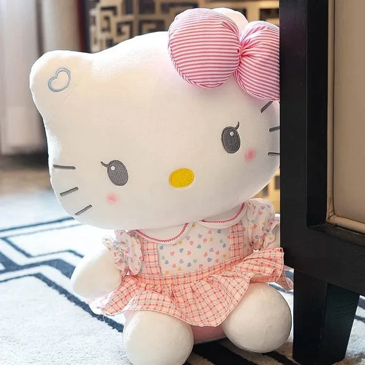 Sanrio Hello Kitty Anime Hello Kitty Stofftiere Plüschtier Weiches Kissen Geburtstagsgeschenke für Mädchen Kawaii Hello Kitty Plüschpuppen