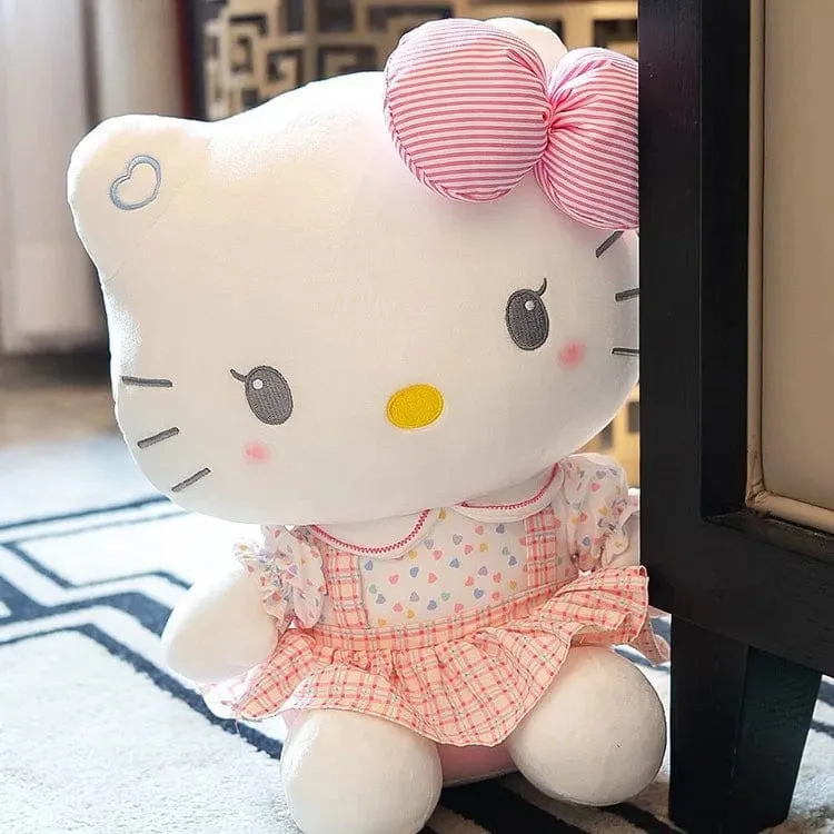 Sanrio Hello Kitty Anime Hello Kitty Stofftiere Plüschtier Weiches Kissen Geburtstagsgeschenke für Mädchen Kawaii Hello Kitty Plüschpuppen