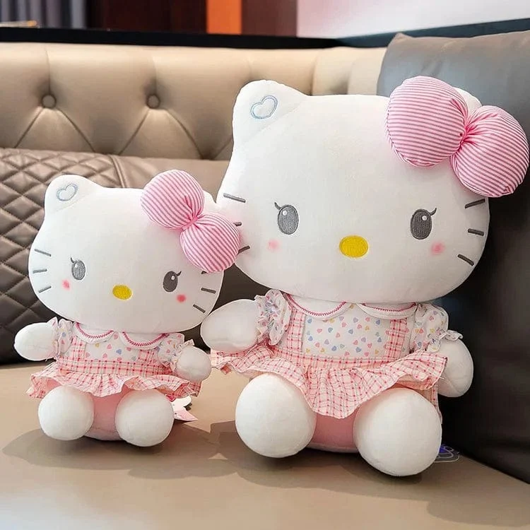 Sanrio Hello Kitty Anime Hello Kitty Stofftiere Plüschtier Weiches Kissen Geburtstagsgeschenke für Mädchen Kawaii Hello Kitty Plüschpuppen