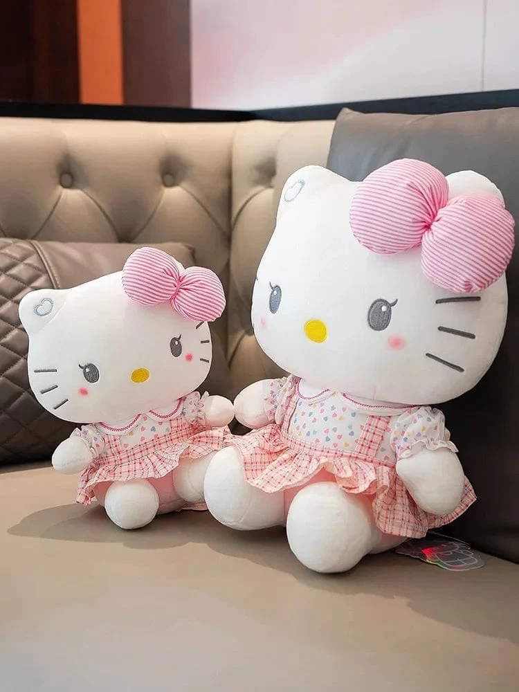 Sanrio Hello Kitty Anime Hello Kitty Stofftiere Plüschtier Weiches Kissen Geburtstagsgeschenke für Mädchen Kawaii Hello Kitty Plüschpuppen