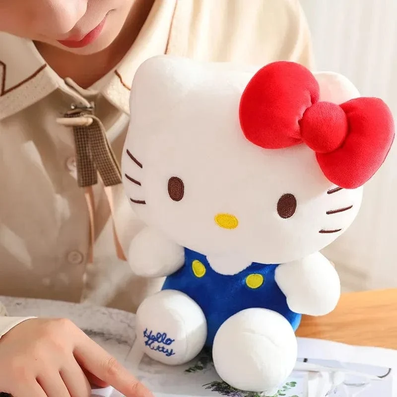 Sanrio Hello Kitty Anime Hello Kitty Stofftiere Plüschtier Weiches Kissen Geburtstagsgeschenke für Mädchen Kawaii Hello Kitty Plüschpuppen