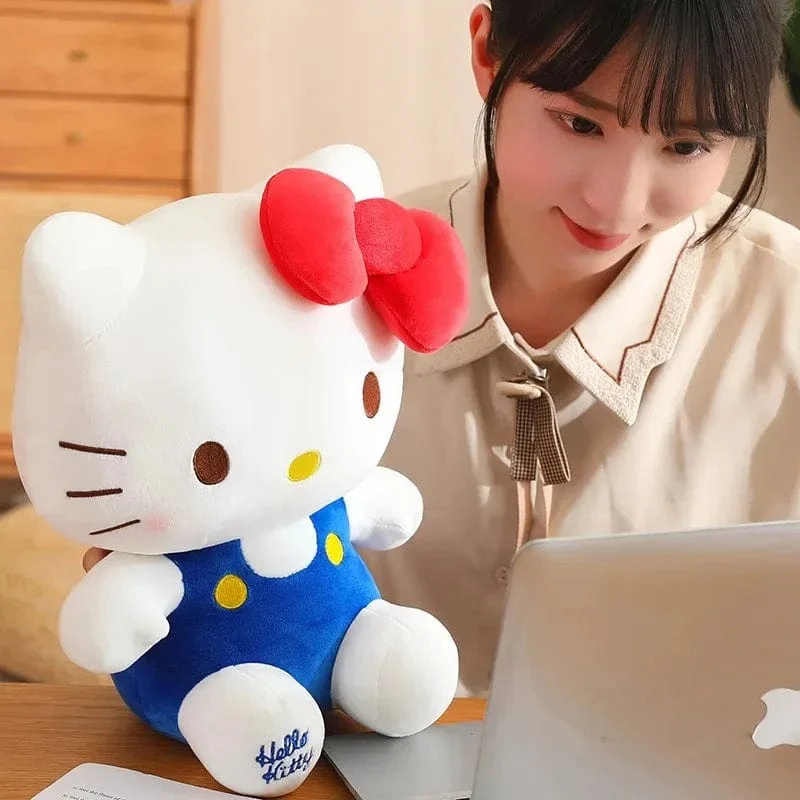 Sanrio Hello Kitty Anime Hello Kitty Stofftiere Plüschtier Weiches Kissen Geburtstagsgeschenke für Mädchen Kawaii Hello Kitty Plüschpuppen