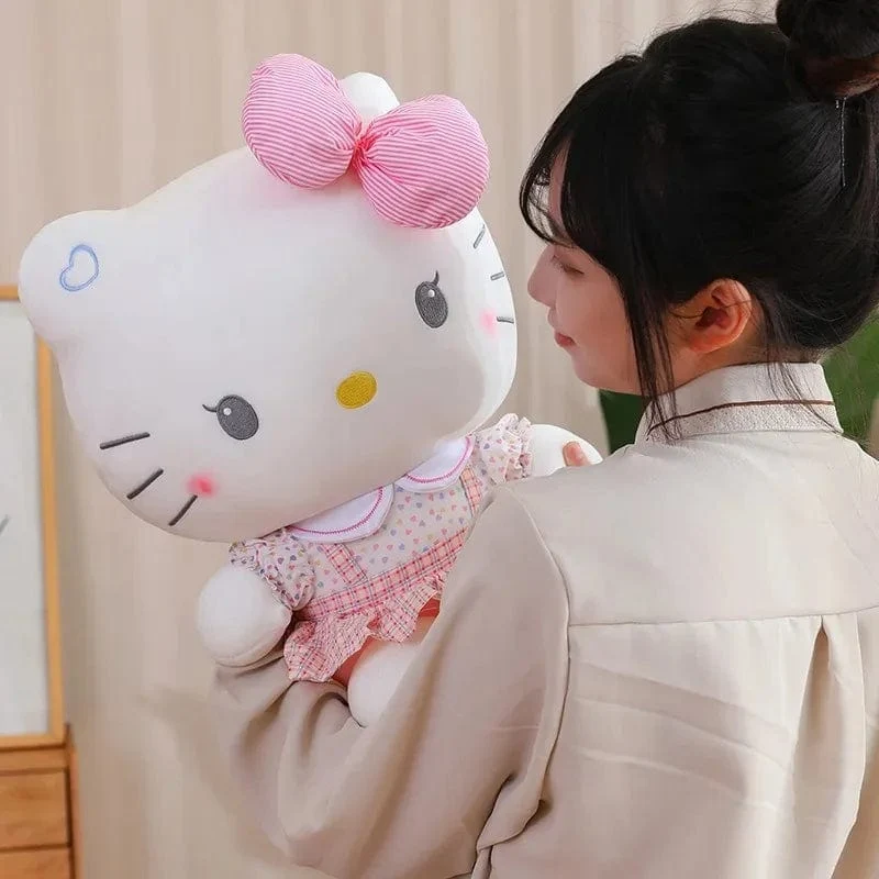 Sanrio Hello Kitty Anime Hello Kitty Stofftiere Plüschtier Weiches Kissen Geburtstagsgeschenke für Mädchen Kawaii Hello Kitty Plüschpuppen