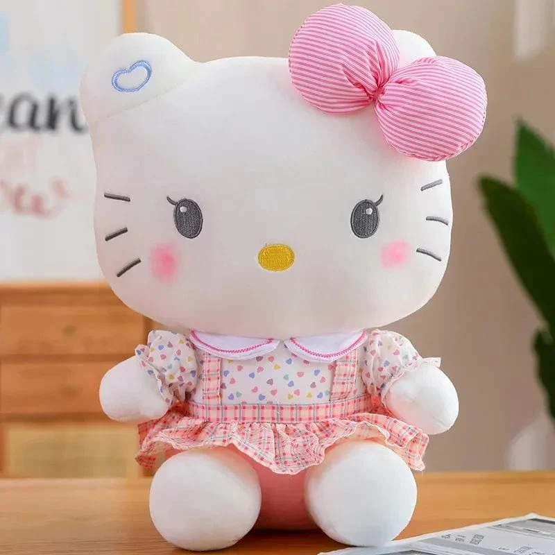 Sanrio Hello Kitty Anime Hello Kitty Stofftiere Plüschtier Weiches Kissen Geburtstagsgeschenke für Mädchen Kawaii Hello Kitty Plüschpuppen