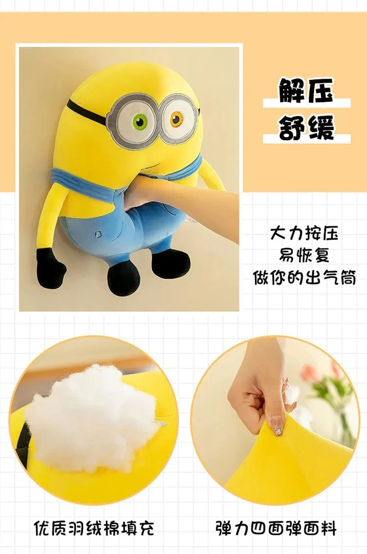 30CM Minion Kissen Film Peripherie Gelb Plüsch Bob Plüsch Stofftier Jeans Weiche Puppe Kissen Dekoration Kinder Geburtstag Gif