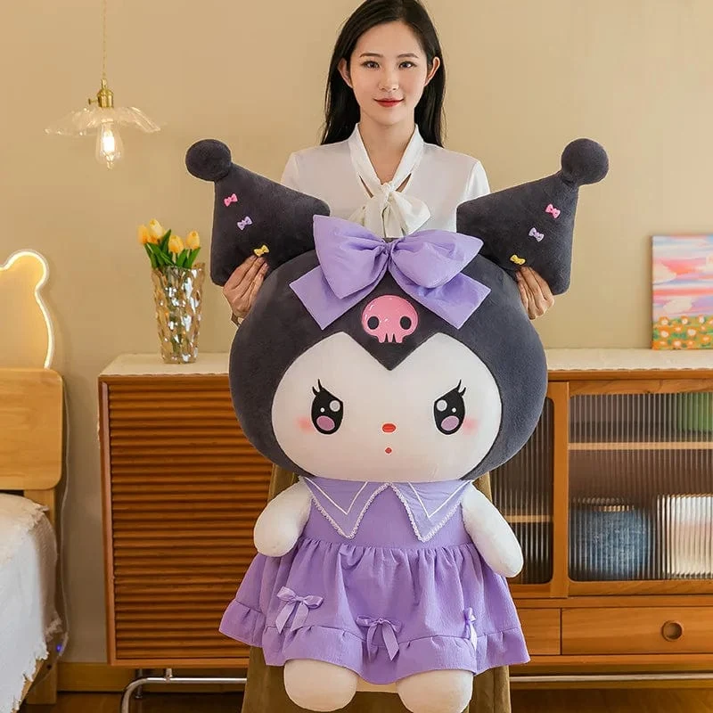 Großes Plüsch-Kuromi-Melodie-Cinnamoroll-Spielzeug, Kissen, Anime-Plüschpuppen, Anime-Sofakissen, Mädchenzimmer-Dekoration, Weihnachtsgeschenk