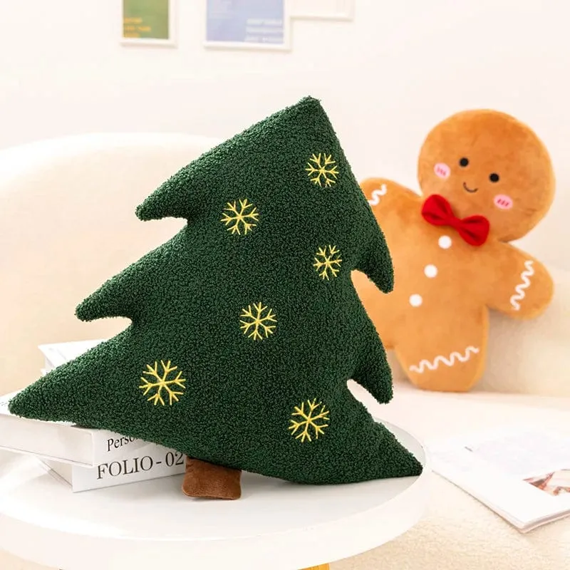 Entzückendes Lebkuchen-Plüschtier, gefülltes Karamell-Schokoladen-Lebkuchenmann-Kissen, Weihnachtsbaum-Haus, Schleife, Ring, Dekor, Weihnachtshirsch