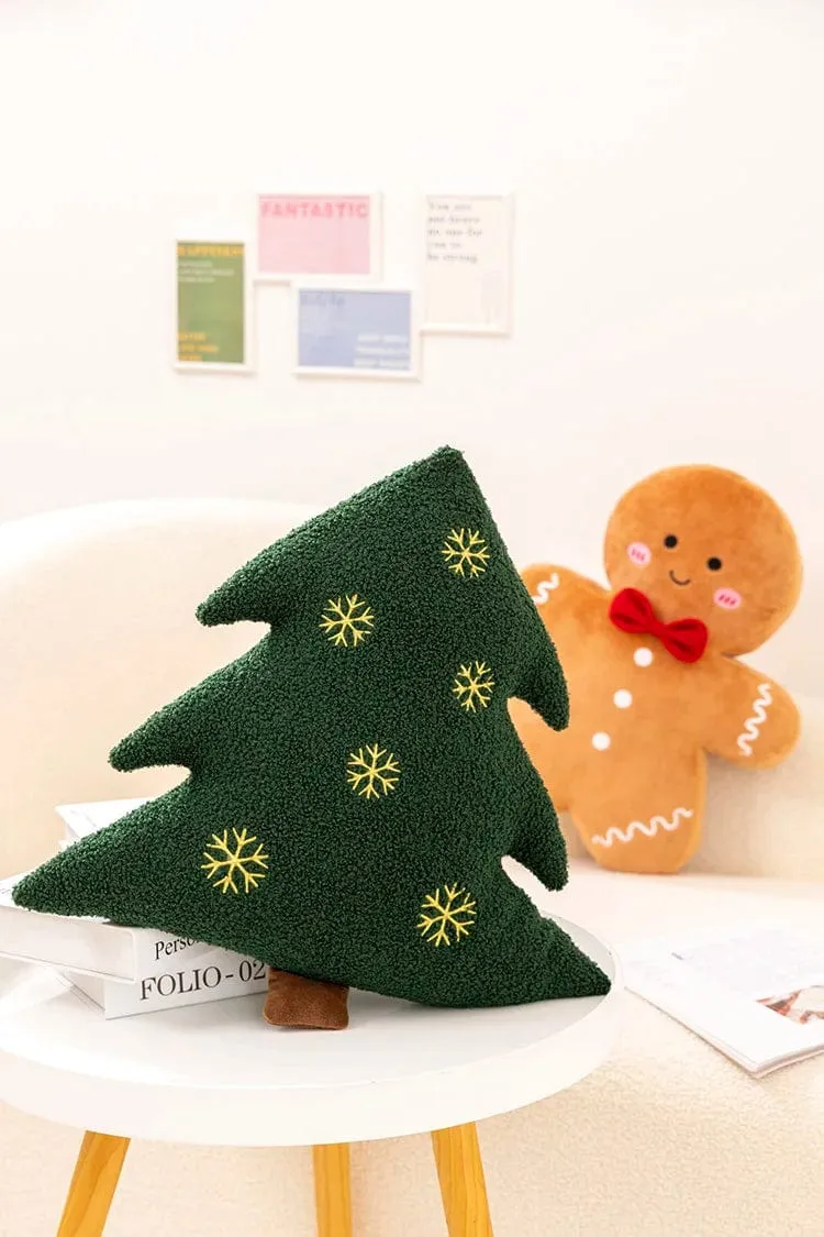 Entzückendes Lebkuchen-Plüschtier, gefülltes Karamell-Schokoladen-Lebkuchenmann-Kissen, Weihnachtsbaum-Haus, Schleife, Ring, Dekor, Weihnachtshirsch
