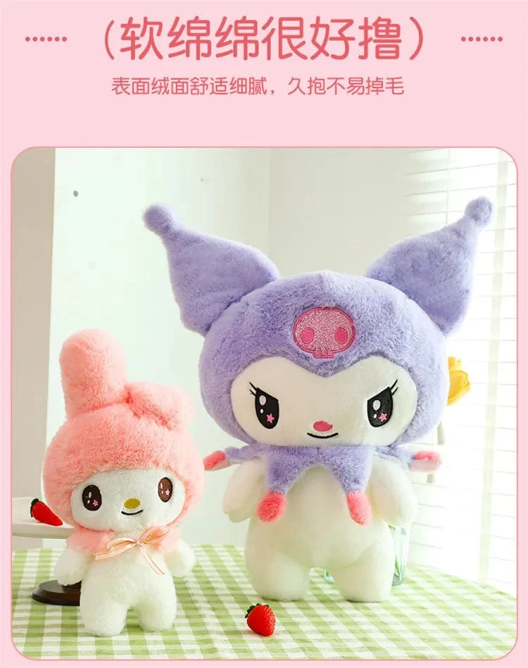 25/55 cm Sanrio Kuromi My Melody Niedliche Serie Kawaii Plüschtierpuppe Cartoon Niedliches Plüschkissen Spielzeug Geburtstagsgeschenk Kissen