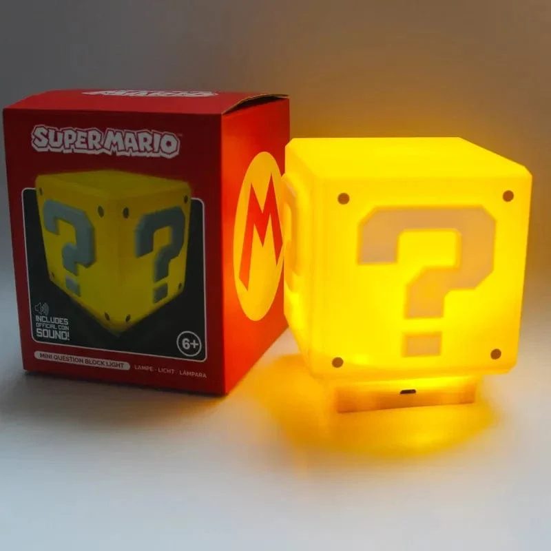 Super Mario LED Fragezeichen Nachtlicht mit Musik Anime PeripheralsToad Kinder Schlafzimmer Nachttischlampe USB Ladegeschenke