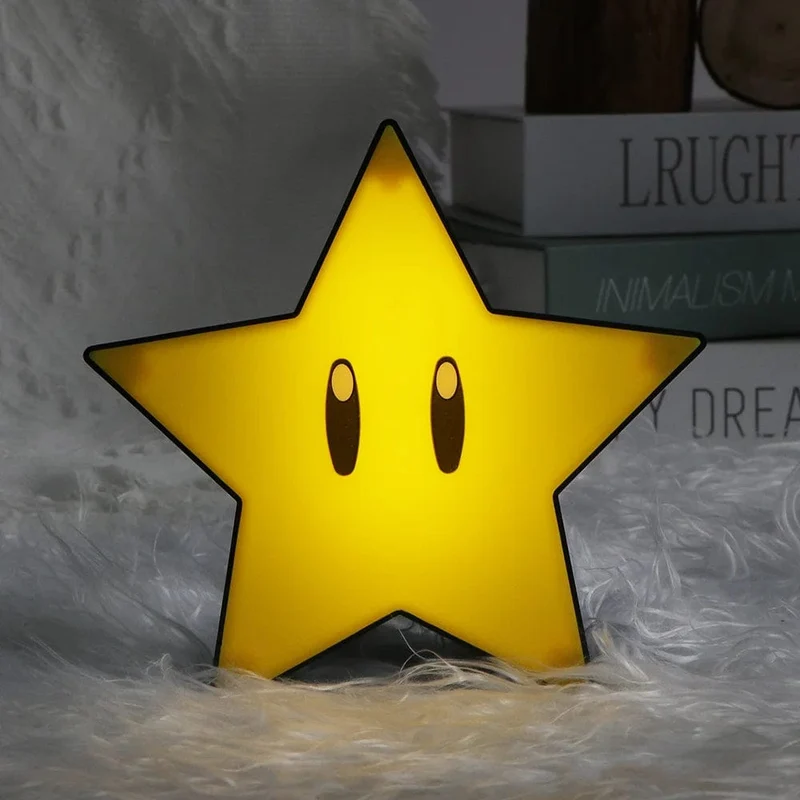 Super Mario LED Fragezeichen Nachtlicht mit Musik Anime PeripheralsToad Kinder Schlafzimmer Nachttischlampe USB Ladegeschenke