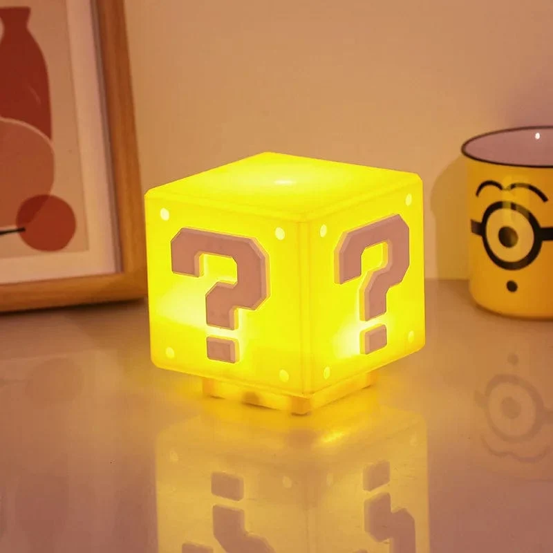 Super Mario LED Fragezeichen Nachtlicht mit Musik Anime PeripheralsToad Kinder Schlafzimmer Nachttischlampe USB Ladegeschenke
