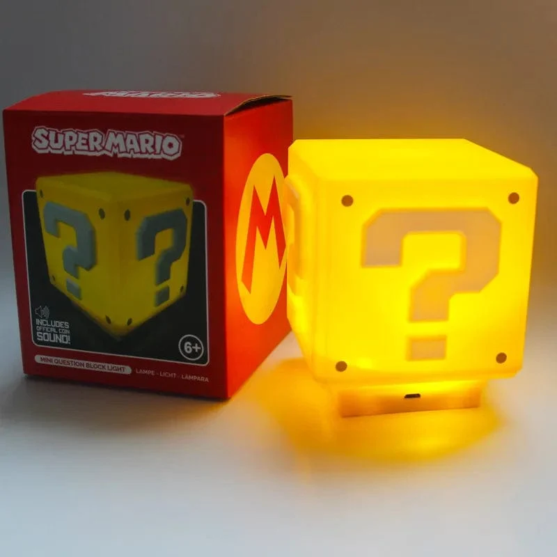 Super Mario LED Fragezeichen Nachtlicht mit Musik Anime PeripheralsToad Kinder Schlafzimmer Nachttischlampe USB Ladegeschenke