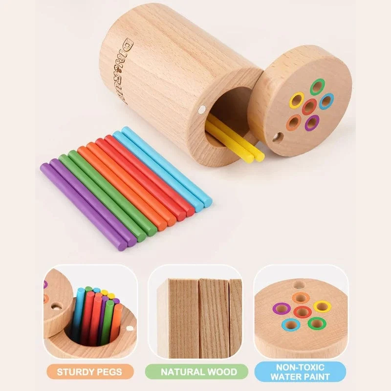 Montessori-Kleinkindspielzeug für 1- bis 2-Jährige, Farbabstimmung, Feinmotorik, sensorisches Spielzeug, pädagogisches Brettspiel aus Holz