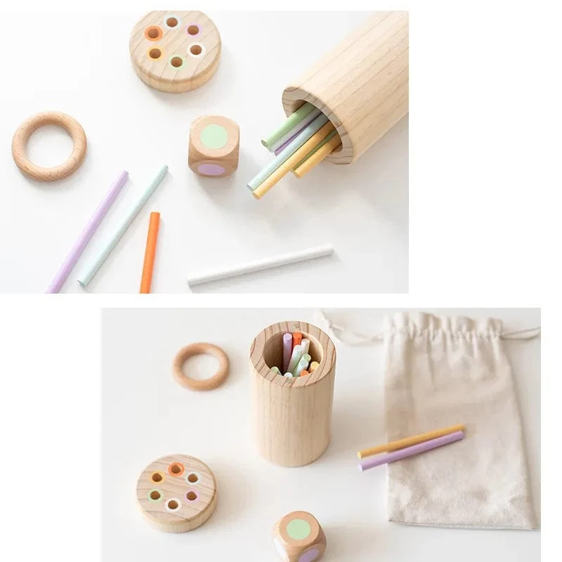 Montessori-Kleinkindspielzeug für 1- bis 2-Jährige, Farbabstimmung, Feinmotorik, sensorisches Spielzeug, pädagogisches Brettspiel aus Holz